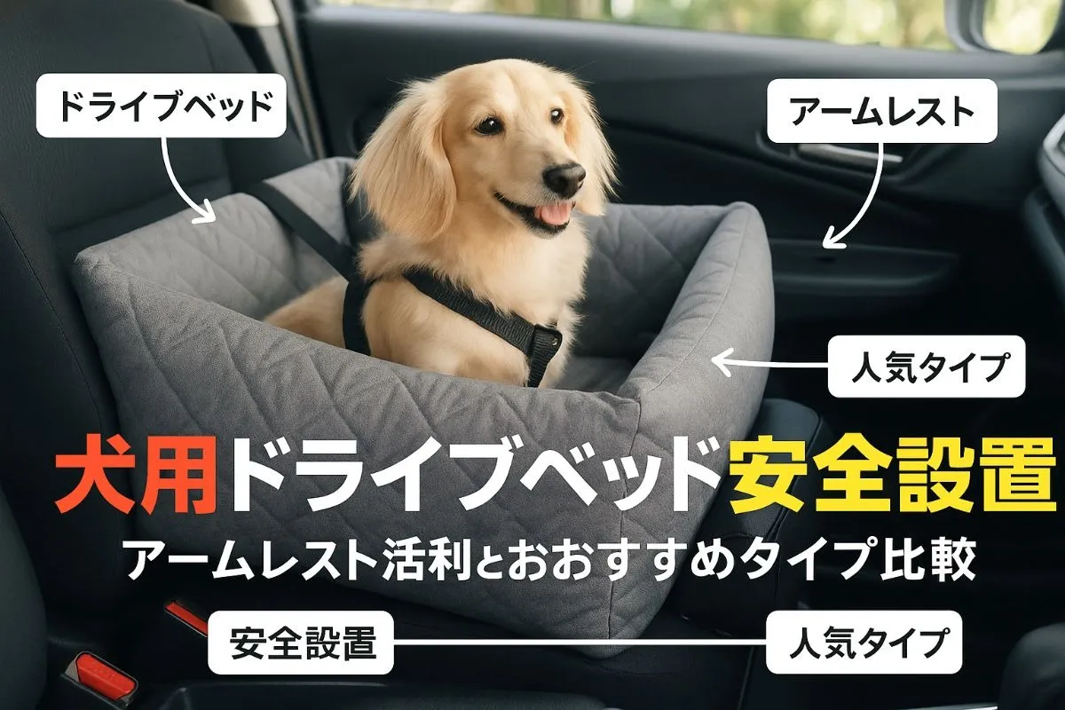 ドライブベッドとアームレストの選び方と安全設置ガイド｜犬用おすすめ人気タイプと比較ポイント